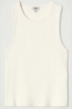 COS Camiseta Sin Mangas Canalé Algodón Slim Fit