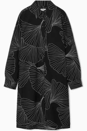 COS Vestido Camisero De Lana Bordado