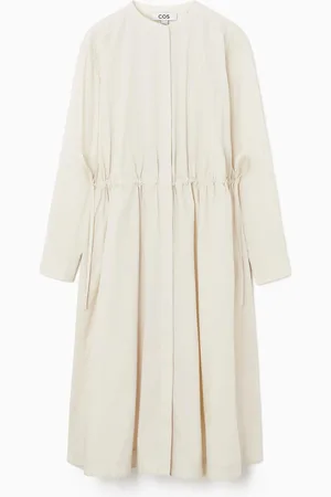 COS Vestido Camisero Midi Plisado Fruncido
