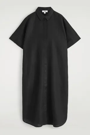 COS Vestido Camisero De Lino Largo in