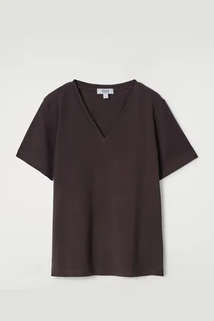 COS Camiseta De Algodón Con Cuello De Pico