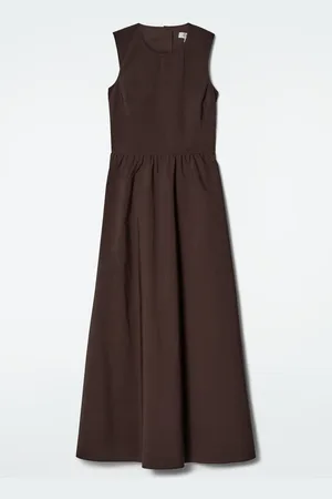 COS Vestido Midi De Algodón Con Espalda Abierta