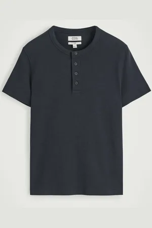 COS Camiseta De Canalé Ajustada Con Botones