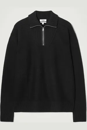 COS Jersey De Lana Merino Con Detalle De Piel