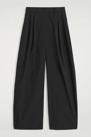 COS Pantalón De Pernera Ancha De Algodón Plisado