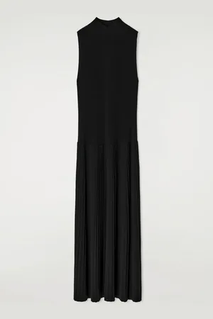 COS Pleated Highneck Maxi Dress