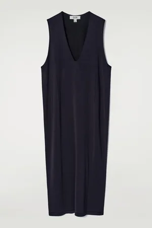 COS Vestido Midi De Punto De Algodón