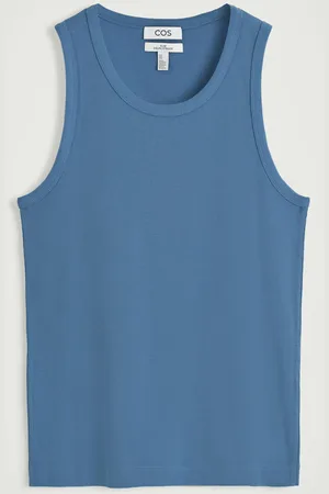 COS Camiseta Sin Mangas Canalé Algodón Slim Fit