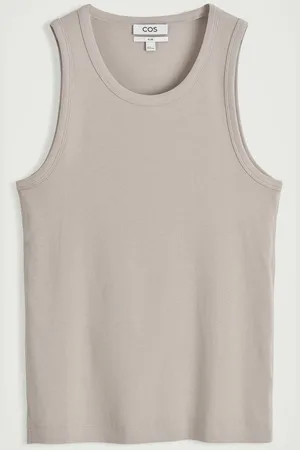 COS Camiseta Sin Mangas Canalé Algodón Slim Fit