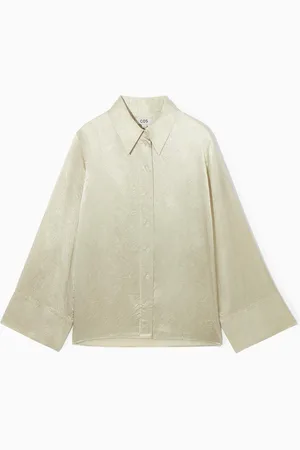 COS Camisa De Manga Ancha De Satén Arrugado