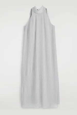 COS Vestido Largo Plisado Con Cuello Halter