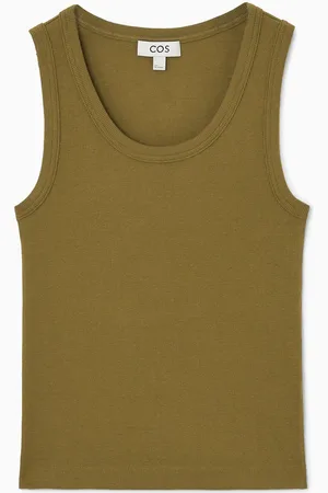 COS Camiseta De Tirantes De Canalé Con Cuello Redondo