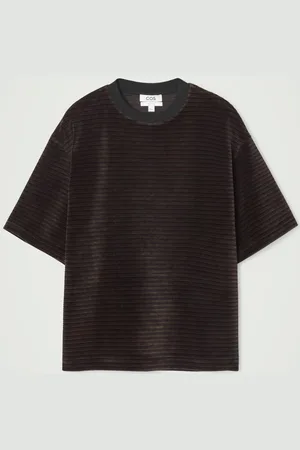 COS Camiseta Oversized De Terciopelo A Rayas