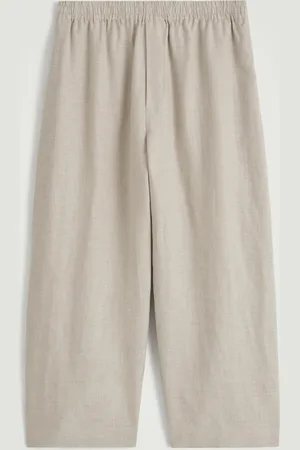 COS Pantalón Ancho De Lino Con Cintura Elástica in