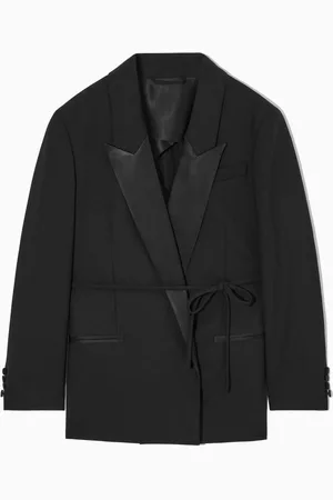 COS Blazer Esmoquin Solapa Satén Cinturón Relaxed Fit