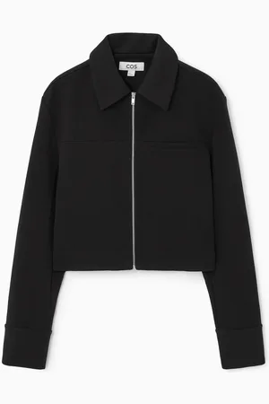 COS Chaqueta De Sarga Cropped Con Cremallera