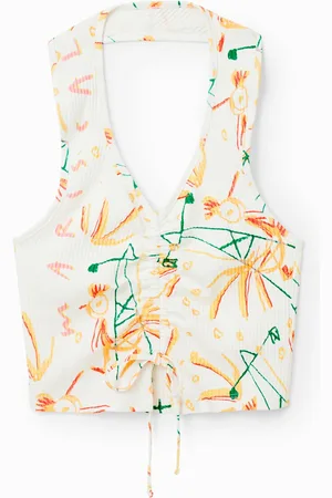 Desigual Top corto fruncido - - L