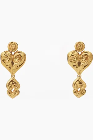 Desigual Pendientes triple corazón baño oro Zalio - - U