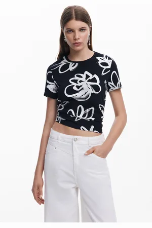 Desigual Camiseta flor grande - - L