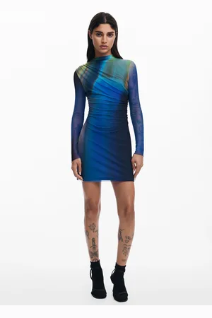 Desigual Vestido drapeado tul - - L