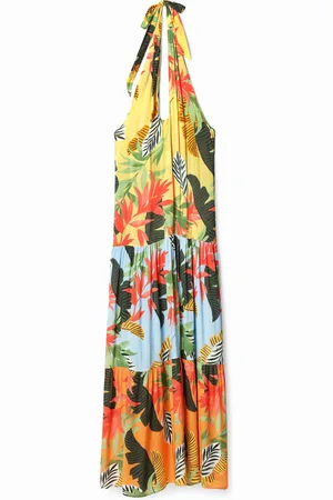 Desigual Vestido maxi halter tropical - - L