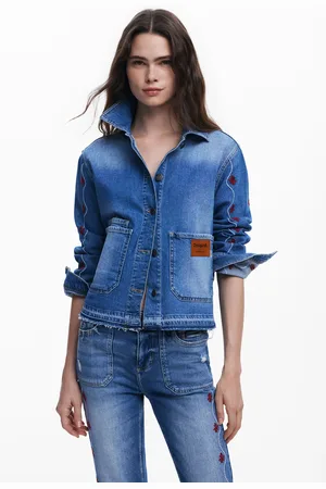 Desigual Cazadora denim flores - - L