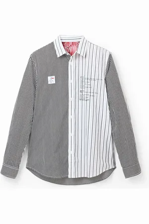 Desigual Camisa media naranja rayas - - M