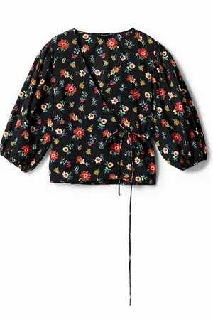 Desigual Blusa cruzada flores - - L