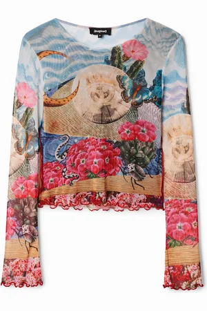 Desigual Camiseta slim corta fantasía - - L