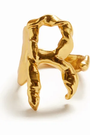 Desigual Anillo letra R baño oro Zalio - - L