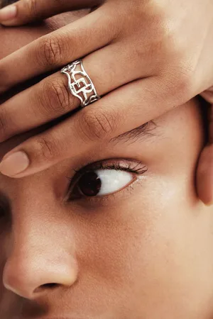 Desigual Anillo mensaje baño plata Zalio - - L