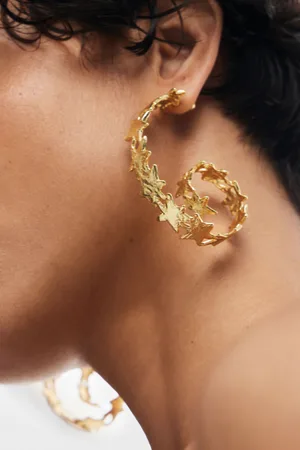 Desigual Pendientes espiral estrellas baño oro Zalio - - U