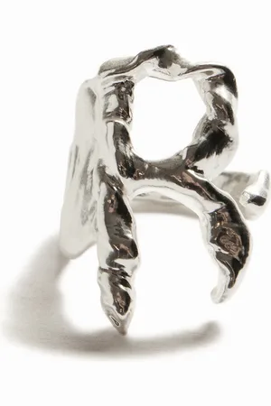 Desigual Anillo letra R baño plata Zalio - - L