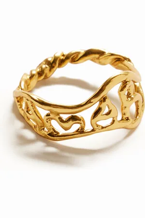 Desigual Anillo mensaje baño oro Zalio - - L
