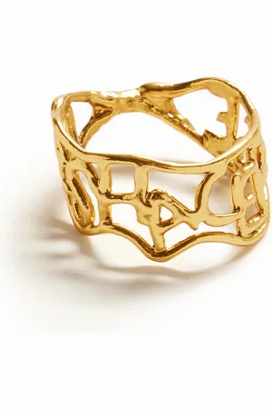 Desigual Anillo mensaje baño oro Zalio - - L