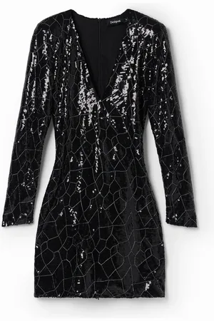 Desigual Vestido corto lentejuelas - - L