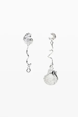 Desigual Pendientes irregulares conchas plata Zalio - - U