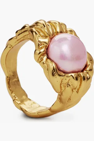 Desigual Anillo perla baño oro Zalio - - 14