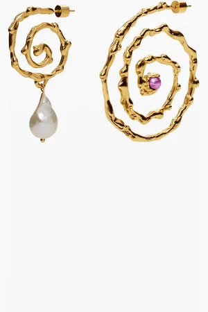 Desigual Pendientes espirales irregulares baño oro Zalio - - U