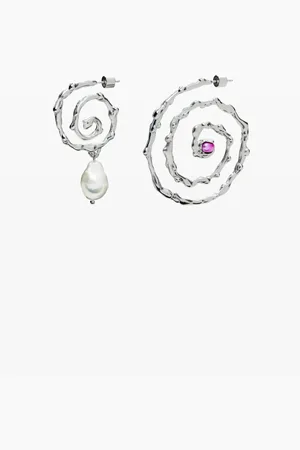 Desigual Pendientes espirales irregulares baño plata Zalio - - U