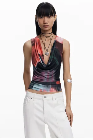 Desigual Camiseta escote drapeado - - L