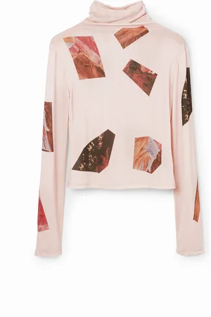 Desigual Camiseta slim cuello alto collage - - L