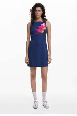 Desigual Vestido mini efecto denim - - L