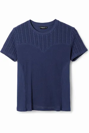 Desigual Camiseta patch calados - - L