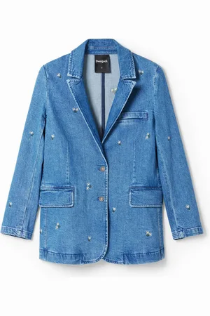 Desigual Blazer denim pequeñas flores - - L