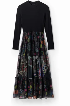 Desigual Vestido combinado midi flores - - L
