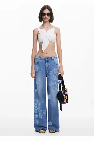 Desigual Vaquero Wide Leg flores Tyler McGillivary - - L