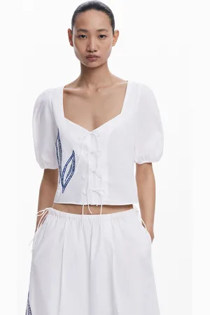 Desigual Blusa manga farol bordados - - L