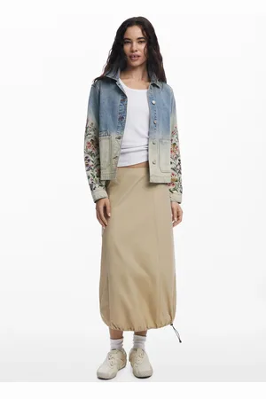 Desigual Chaqueta vaquera flores - - L