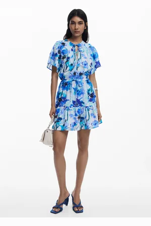Desigual Vestido corto fluido lazo - - L